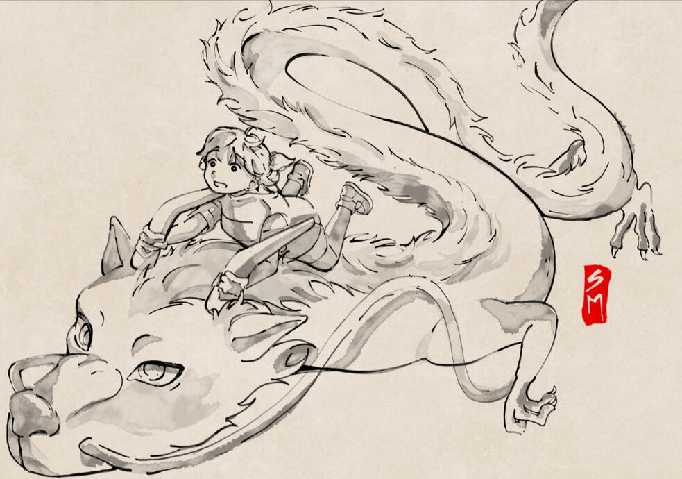 "Spirited Away" 一 fan art, 2024
